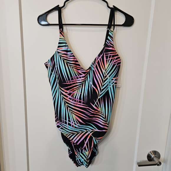 Tropical Palm Print One Piece Swimsuit - Picture 1 of 4